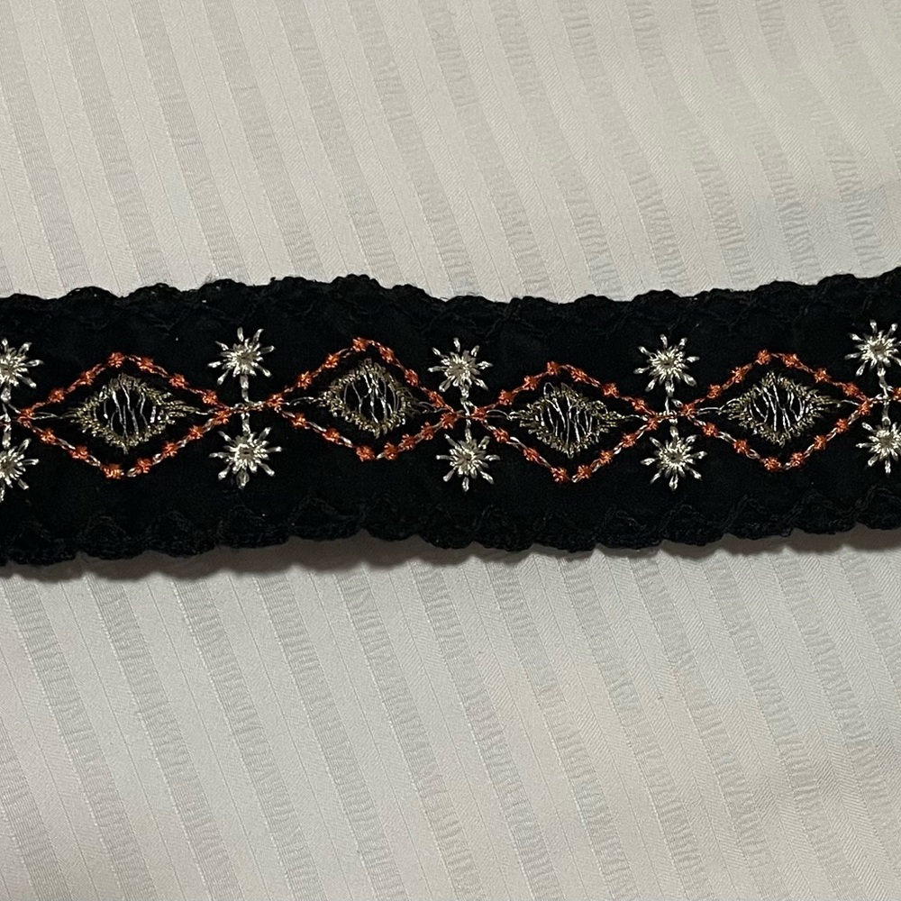 Black Embroidered Choker
